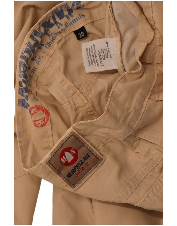 Calça chino reta masculina MURPHY & NYE Sailwear W38 L31 algodão bege