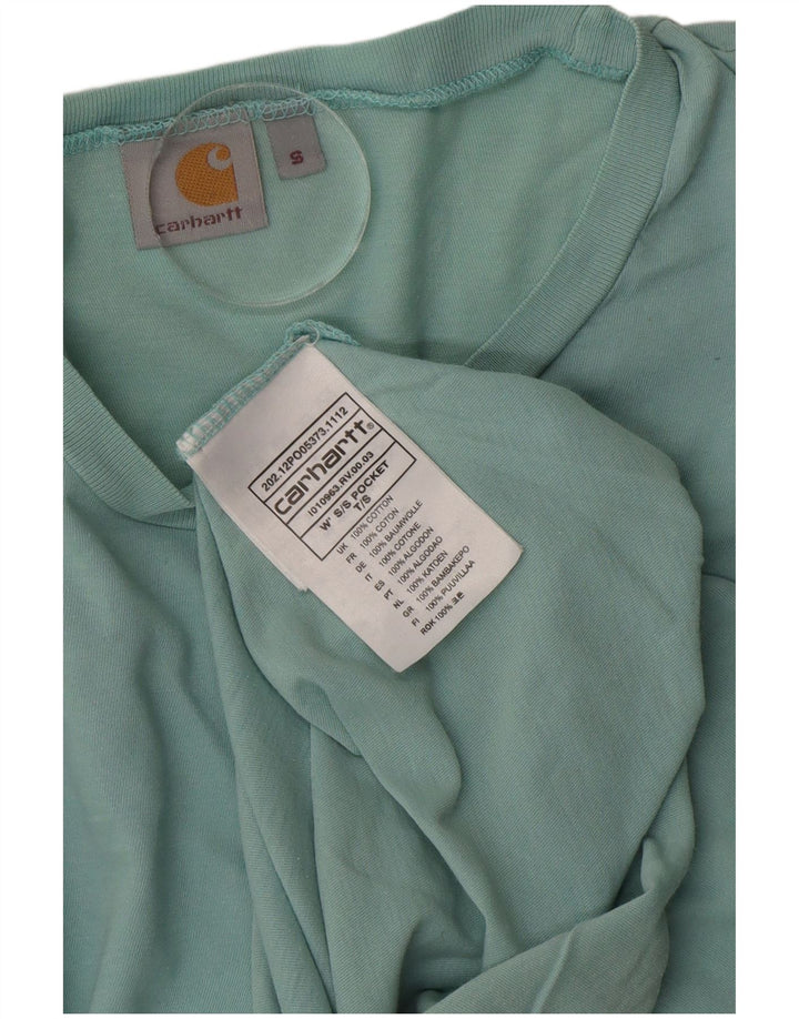 Carhartt Camiseta Masculina Top Pequeno Algodão Turquesa