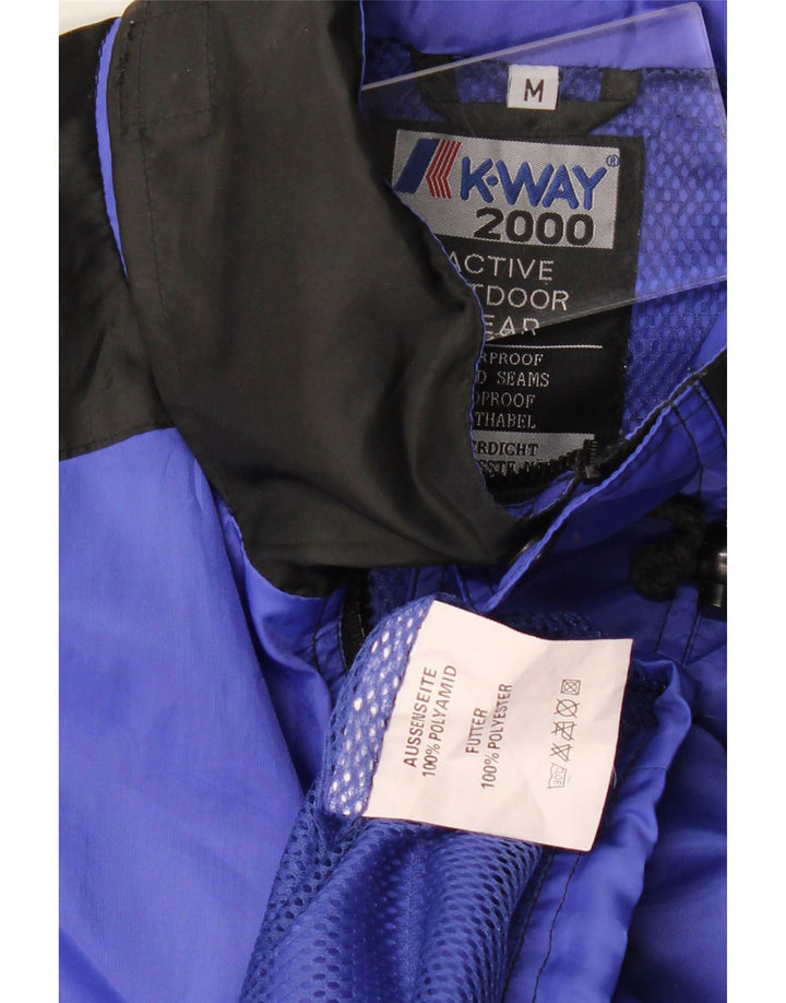 Jaqueta de chuva masculina K-Way Loose Fit UK 38 Poliamida Colourblock Azul Médio
