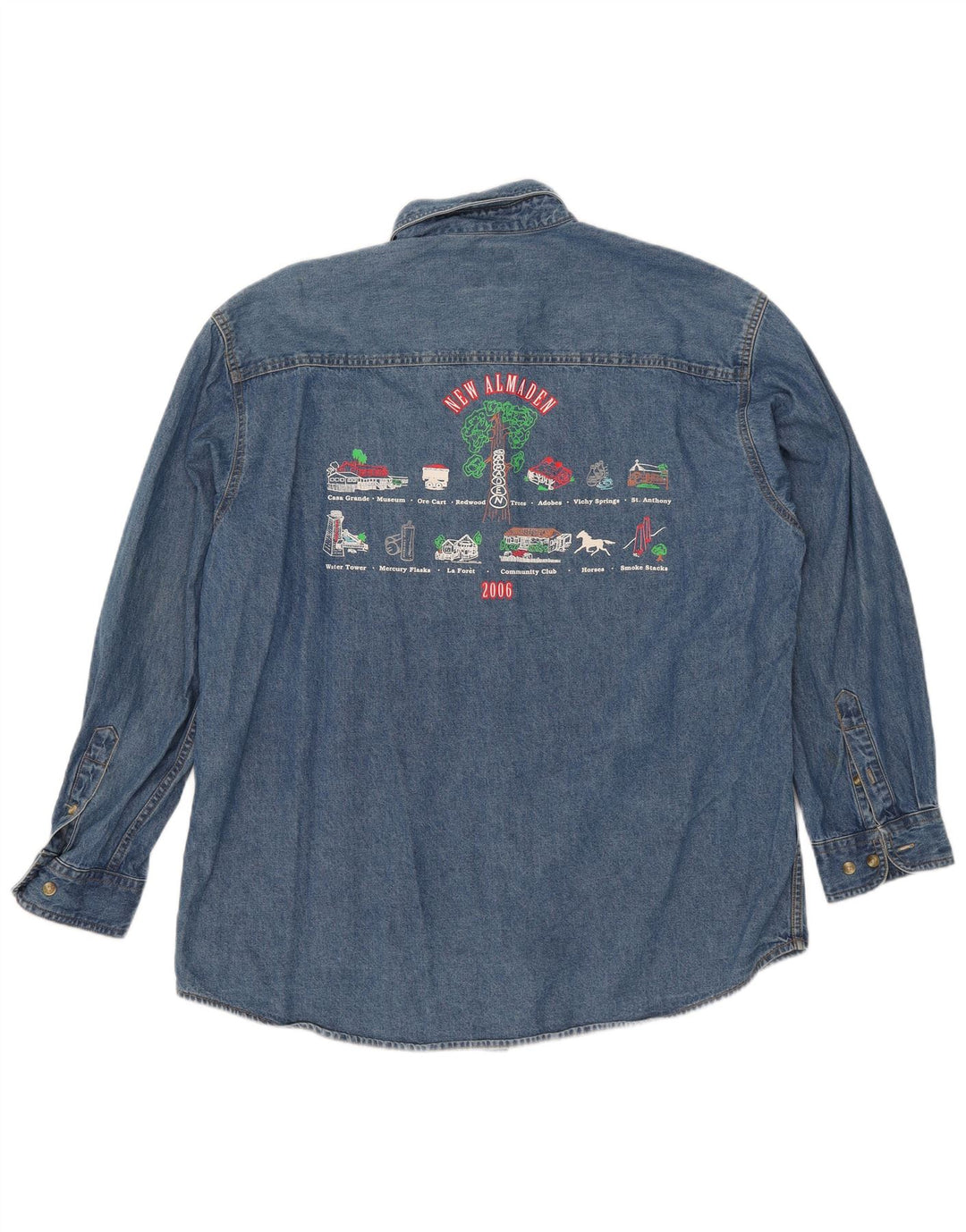 Lee Camisa jeans masculina gráfica grande algodão azul