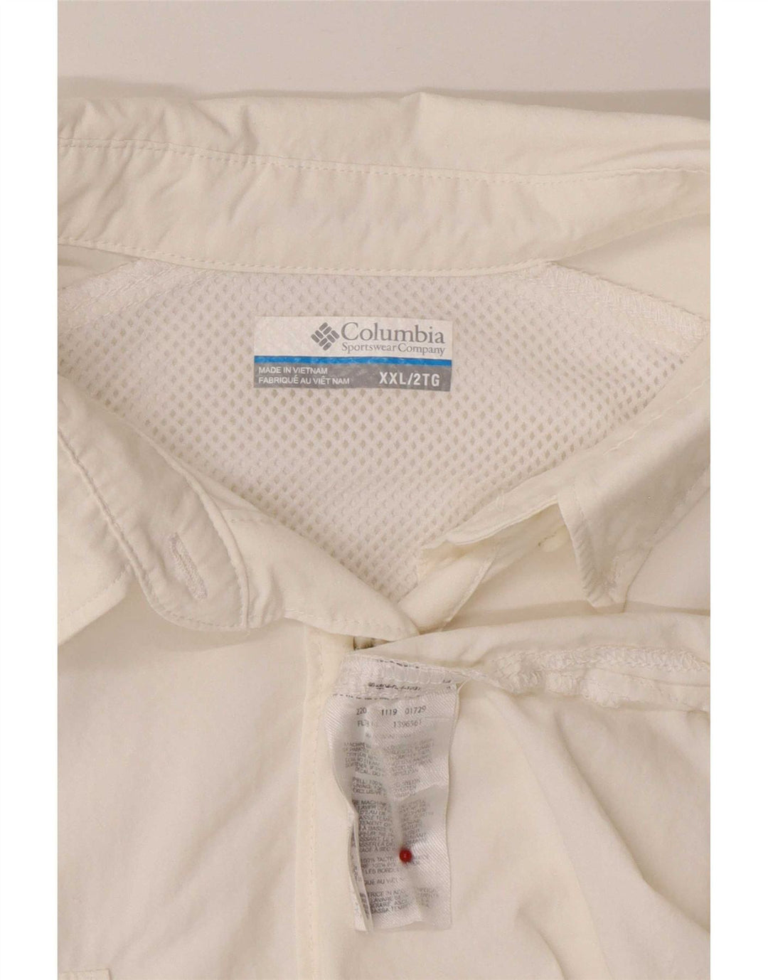 Camisa masculina de viagem Columbia 2XL nylon branco
