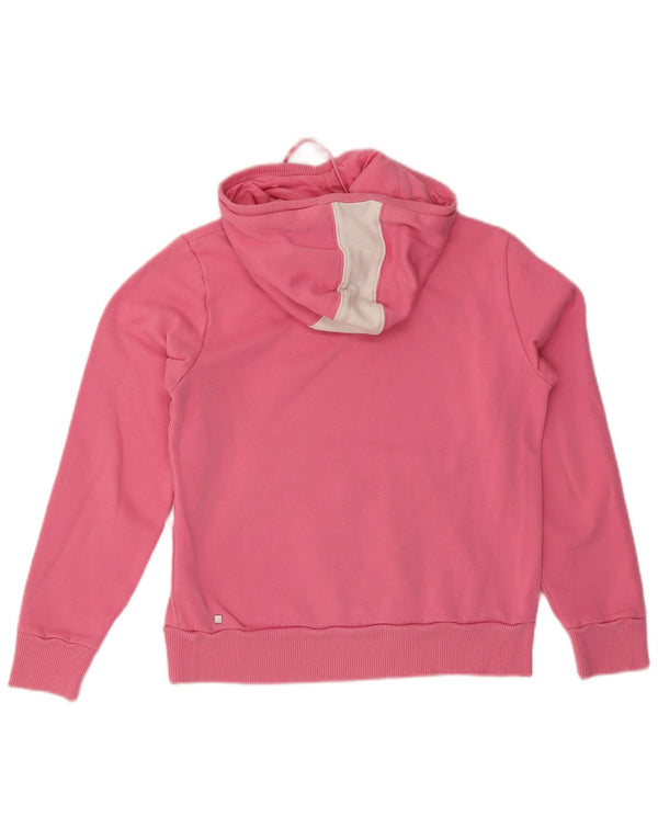 Puma feminino gráfico moletom com capuz UK 12 bloco colorido rosa médio