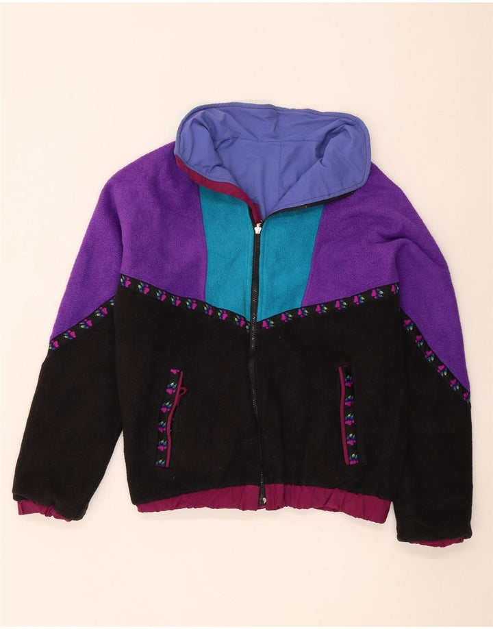 Jaqueta masculina de lã Jack Wolfskin UK 40 grande bloco colorido multicolorido