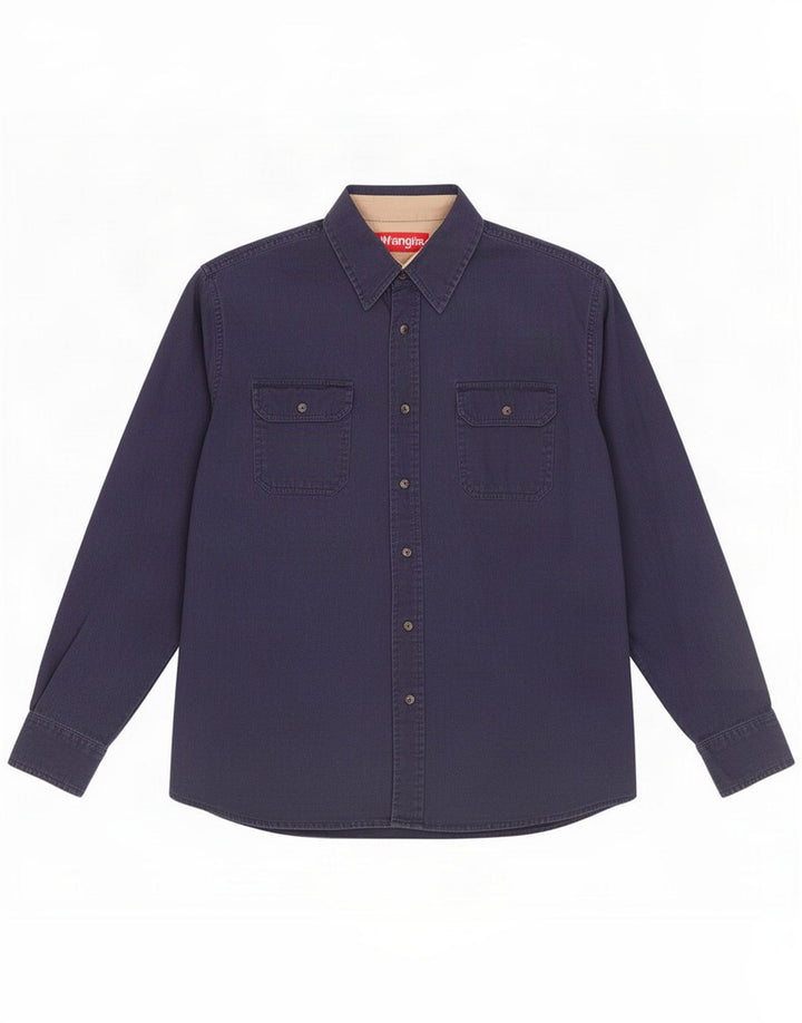 Camisa masculina Wrangler grande algodão azul marinho