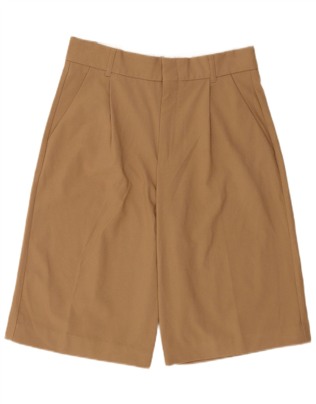 Zara Shorts Chino Feminino Cintura Alta Pegged Médio W28 Poliéster Marrom