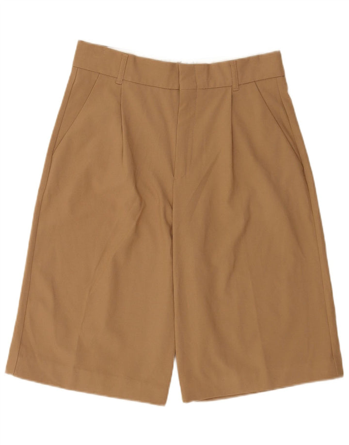 Zara Shorts Chino Feminino Cintura Alta Pegged Médio W28 Poliéster Marrom