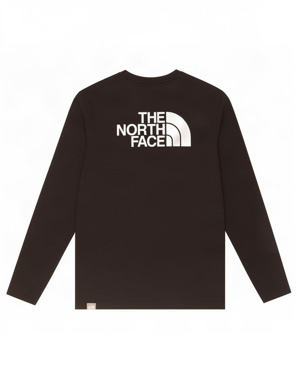 Top gráfico masculino The North Face manga comprida pequeno algodão preto