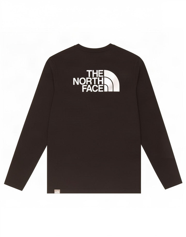 Top gráfico masculino The North Face manga comprida pequeno algodão preto