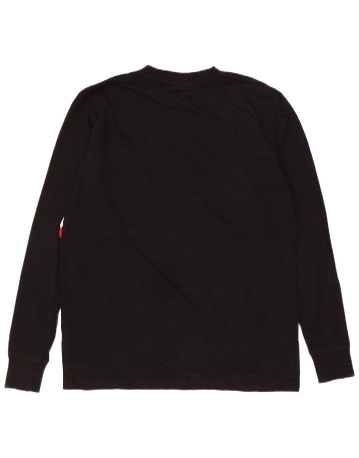 Fila Top gráfico feminino oversized manga comprida UK 2 2XS preto colorblock