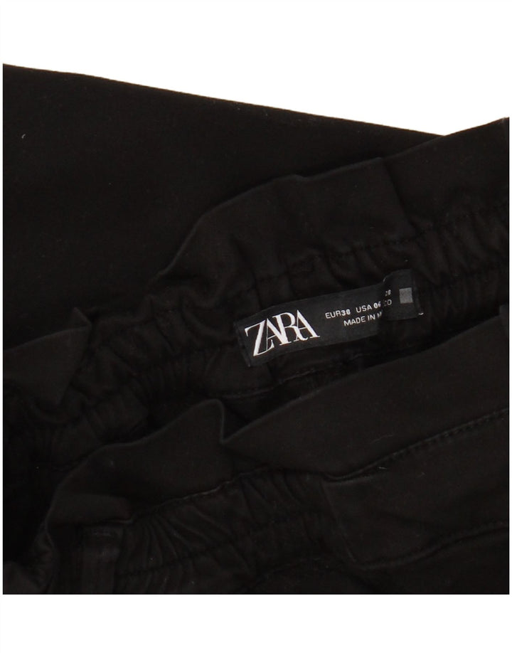 Calça feminina Zara cortada EU 38 pequena W28 L24 preta