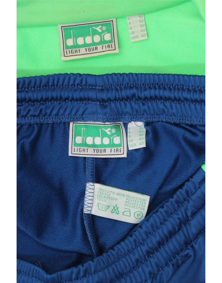 Diadora Mens Graphic Full Tracksuit UK 40 Medium Blue Colourblock Poliéster