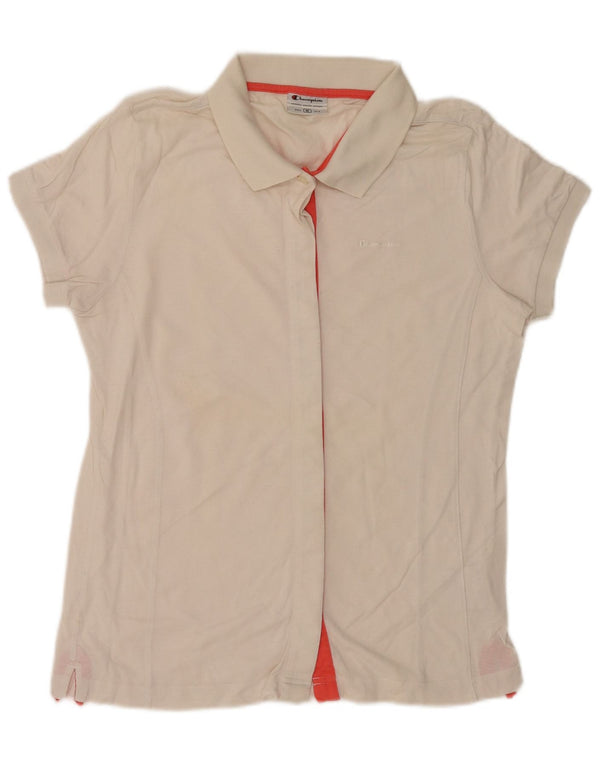 Blusa feminina de manga curta Champion UK 14 algodão branco médio