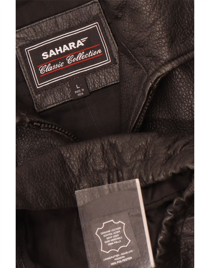 Jaqueta de couro masculina vintage UK 40 grande couro preto