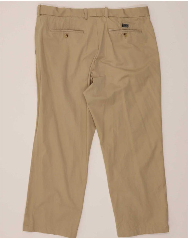Calça chino reta masculina Marks & Spencer W40 L29 algodão bege