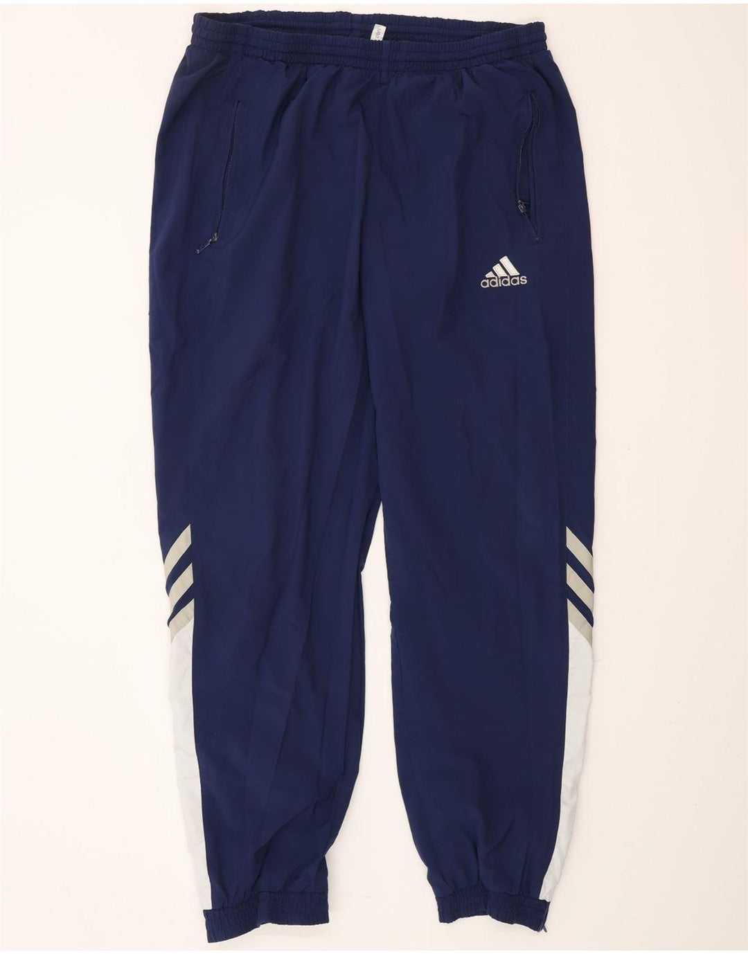 ADIDAS Calças de treino masculinas Joggers UK 44/46 Grande Azul Marinho Poliéster