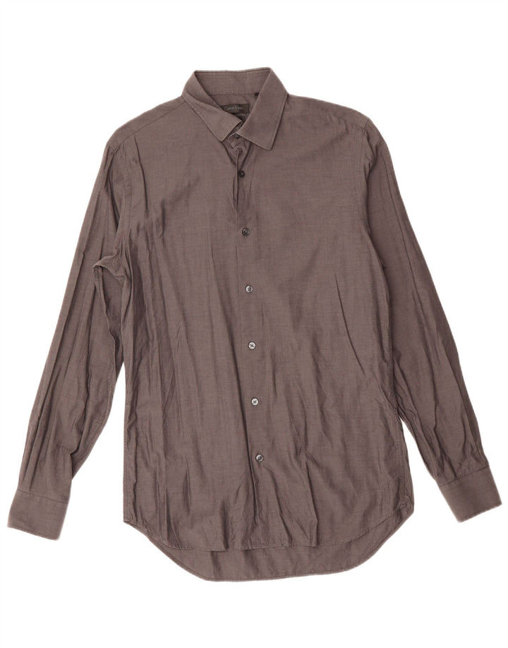 Camisa masculina CALVIN KLEIN Slim Fit tamanho 41 16 grande cinza