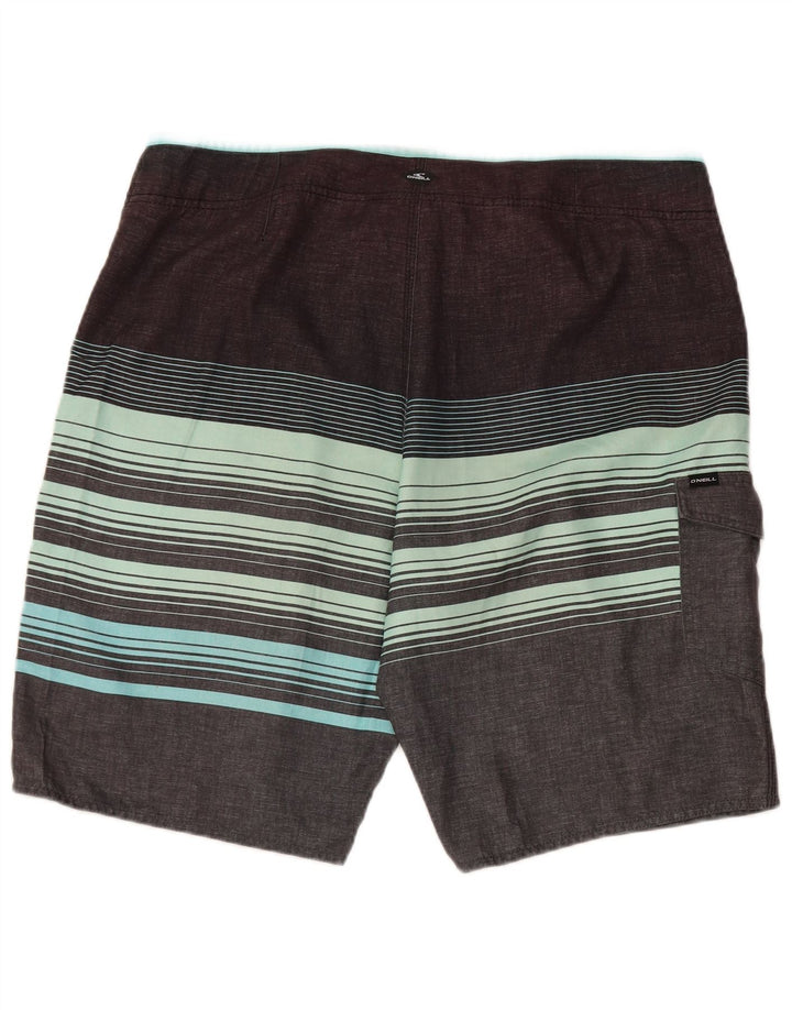 Shorts de natação masculino O'Neill grande poliéster listrado cinza