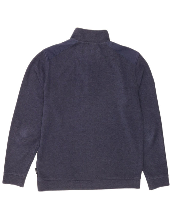 Suéter masculino Ted Baker com zíper e pescoço, tamanho 2, pequeno, azul marinho, poliéster