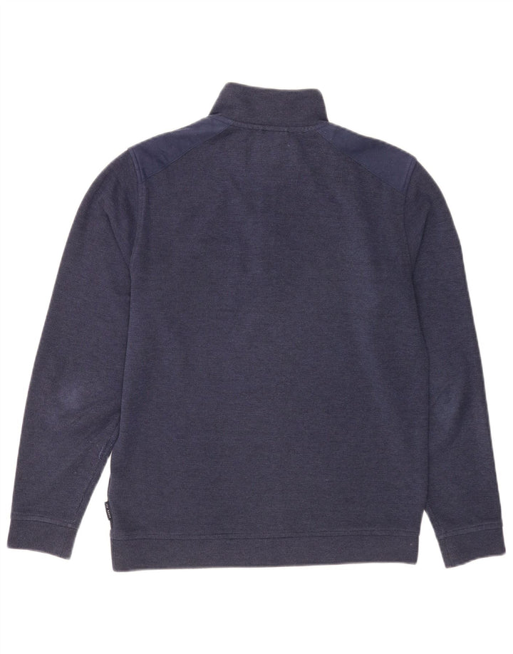 Suéter masculino Ted Baker com zíper e pescoço, tamanho 2, pequeno, azul marinho, poliéster