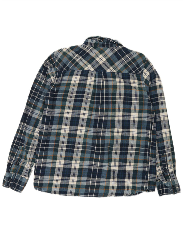 Camisa masculina de flanela MOUNTAIN WAREHOUSE grande algodão xadrez azul