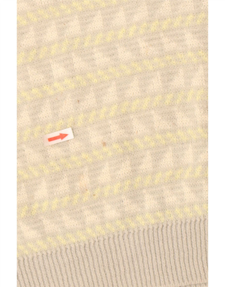 James Dillon Colete masculino regata cinza médio acrílico geométrico