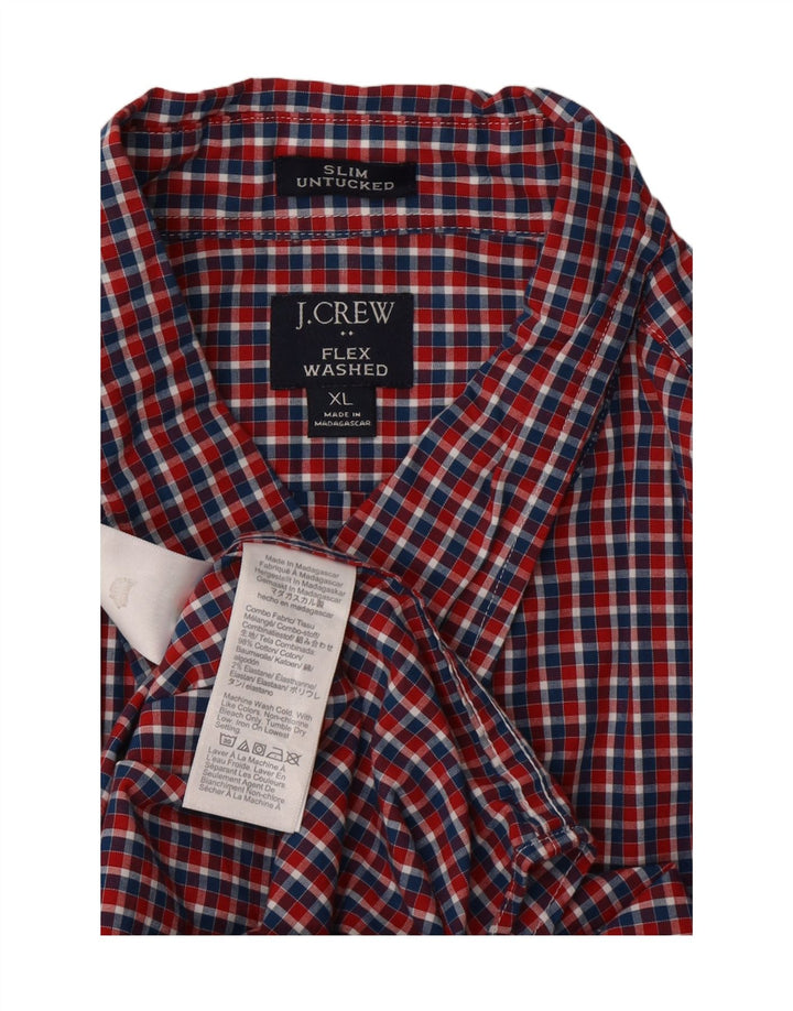 J. CREW Mens Flex Slim Shirt XL Multicoloured Gingham Cotton Vintage J. Crew and Second-Hand J. Crew from Messina Hembry 