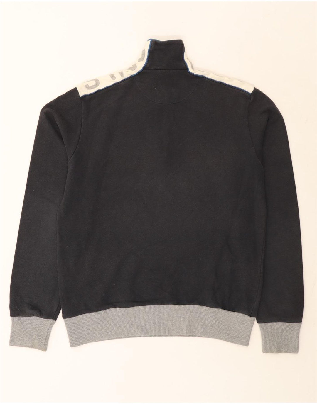Moletom masculino North Sails com zíper e gola em bloco cinza médio