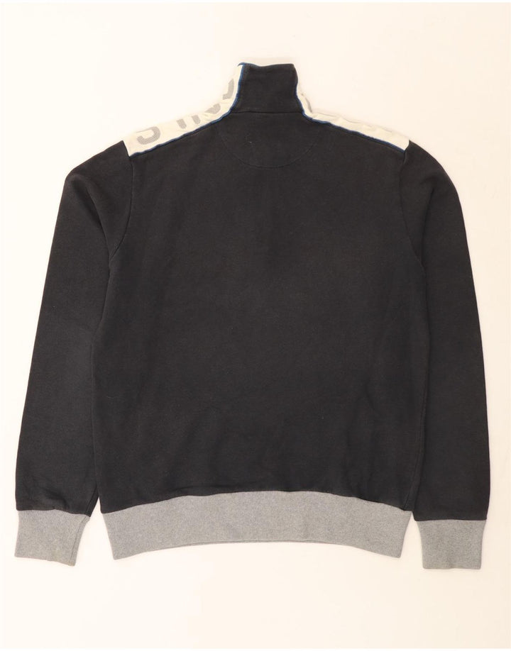 Moletom masculino North Sails com zíper e gola em bloco cinza médio
