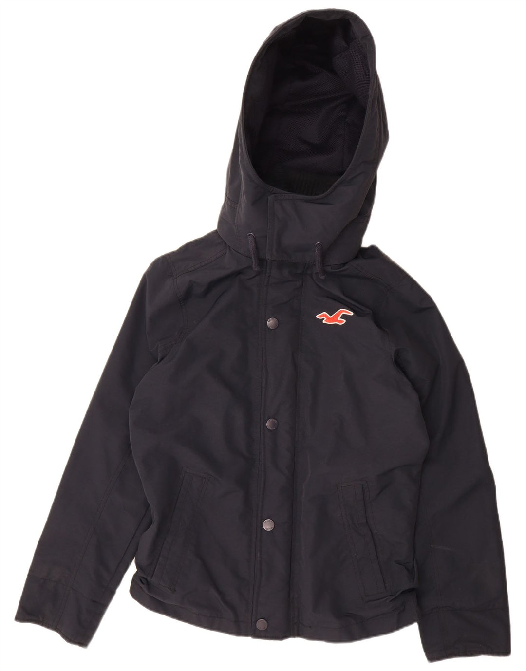 Jaqueta de chuva com capuz Hollister Boys 13-14 anos pequena azul marinho poliéster