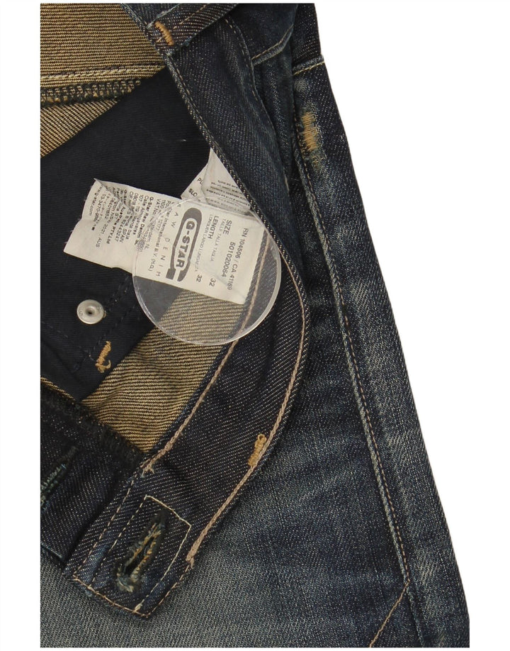 Jeans retos masculinos G-Star W32 L32 algodão azul marinho