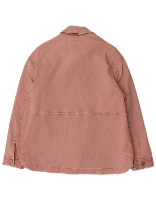 Jaqueta jeans feminina Joules UK 12 algodão rosa médio