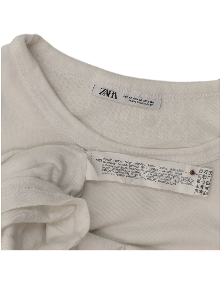 Camiseta masculina ZARA Top médio algodão branco