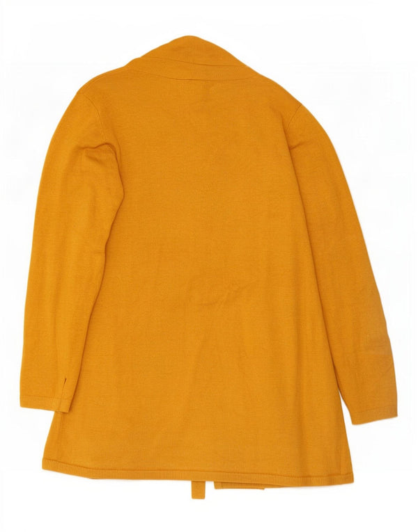 Suéter cardigã aberto feminino Zara Reino Unido 10 viscose amarela pequena