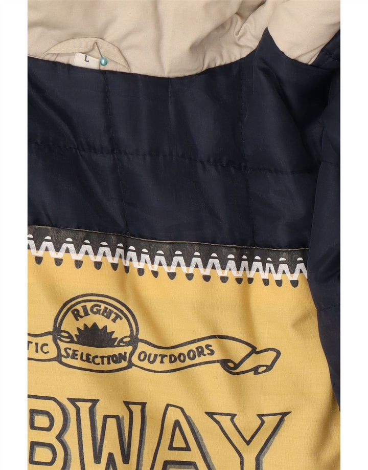Jaqueta utilitária masculina vintage UK 40 poliéster bege grande