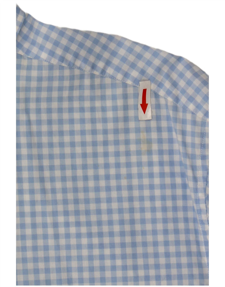 Camisa masculina Gant Regular Fit tamanho 45/46 18 2XL algodão guingão azul