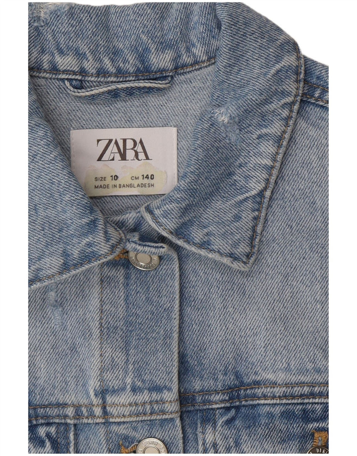 Jaqueta jeans desgastada Zara Girls 9-10 anos azul