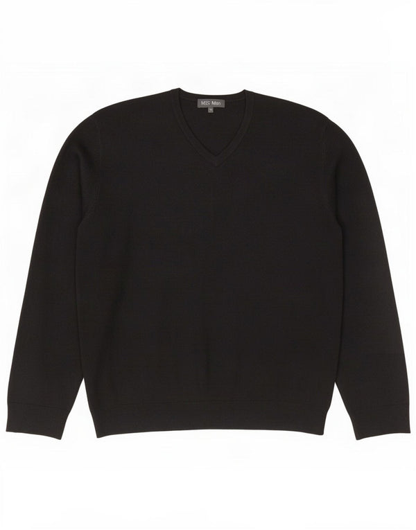 Suéter masculino Marks & Spencer com decote em V 2XL acrílico preto
