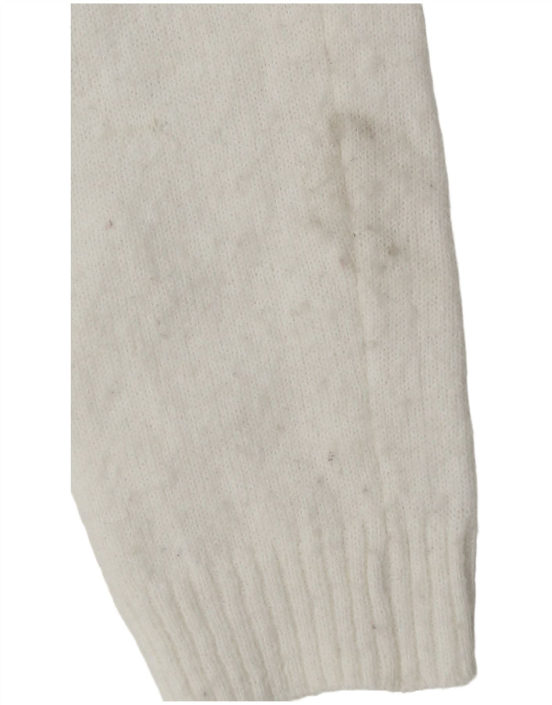 Zara Womens Crop Cardigan Sweater UK 12 Médio Poliéster Branco