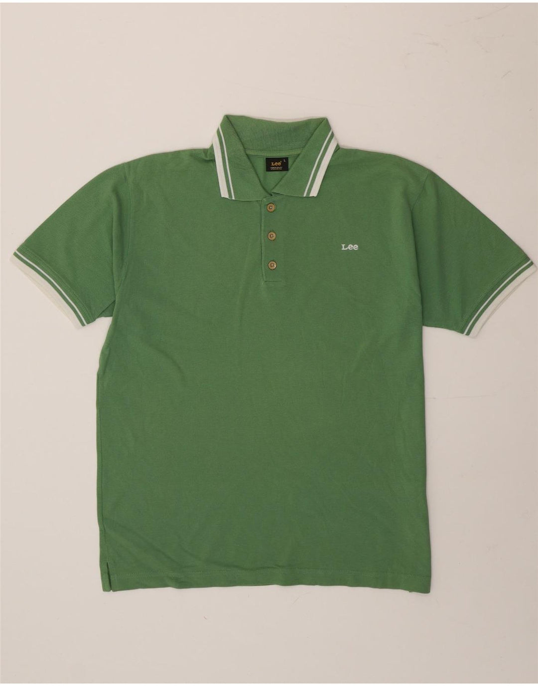 Camisa polo masculina Lee grande algodão listrado verde