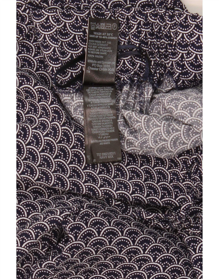 Calça casual feminina Marks & Spencer com padrão abstrato Reino Unido 16 grande W34 L30