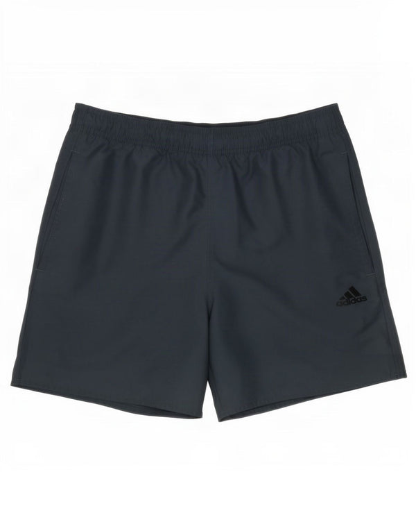 Shorts esportivos masculinos Adidas médio azul marinho poliéster