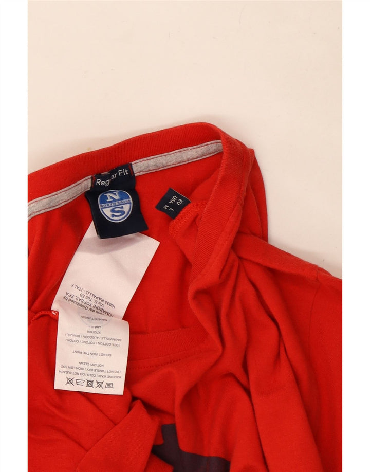 Camiseta masculina North Sails com ajuste regular gráfico top médio algodão vermelho
