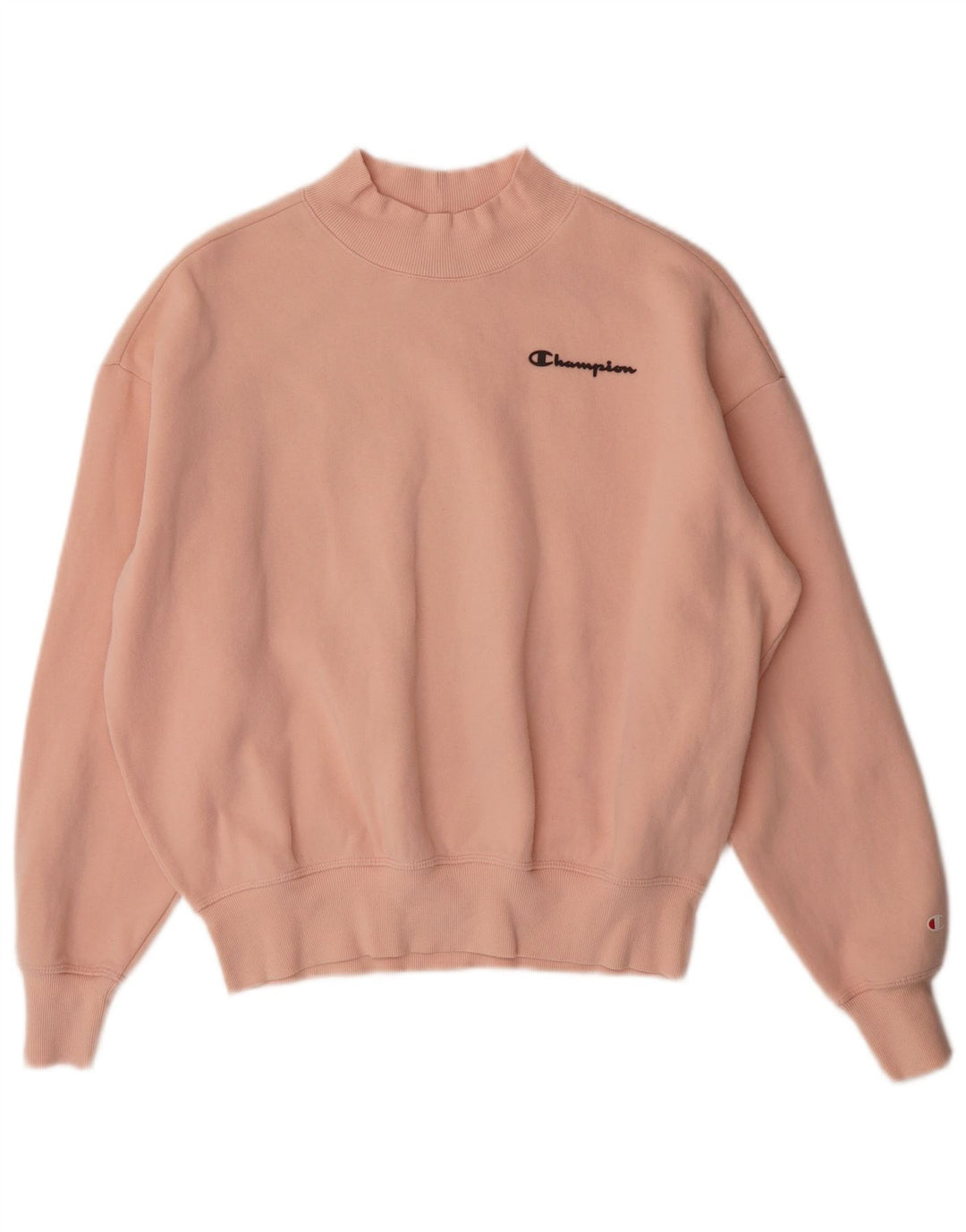 CHAMPION Suéter feminino oversized Reino Unido 10 pequeno algodão rosa