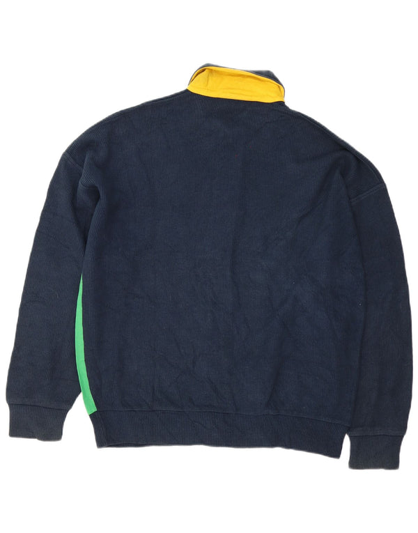 Suéter cardigã masculino Peter Brown IT 48 algodão colorblock azul marinho médio