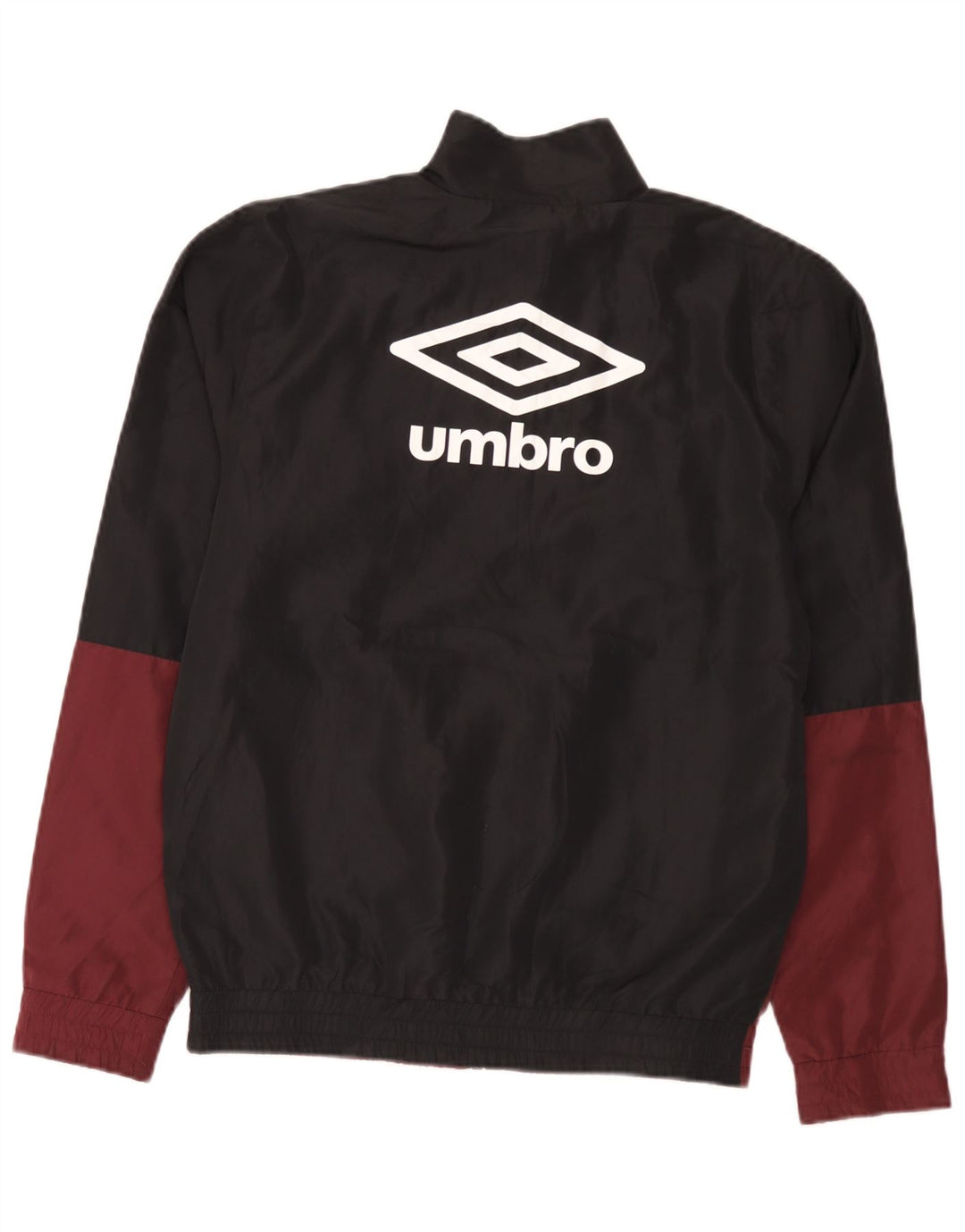 Jaqueta masculina de agasalho gráfico da Umbro, pequena, marrom, colorblock, poliéster