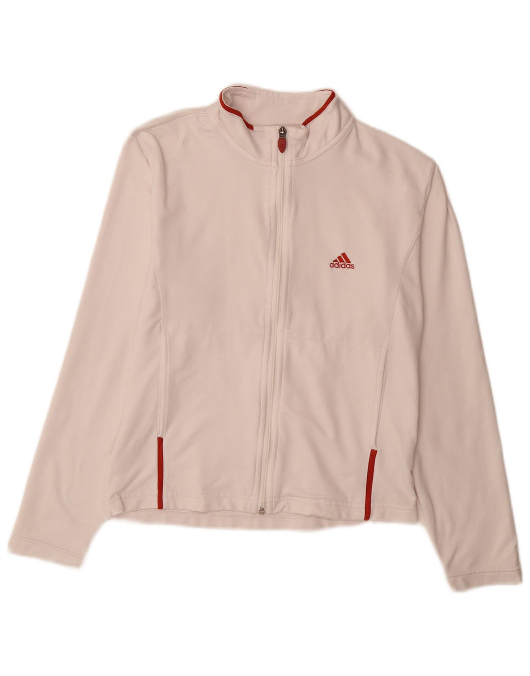 Adidas Mens Tracksuit Top Jacket UK 12 Médio Branco Poliéster