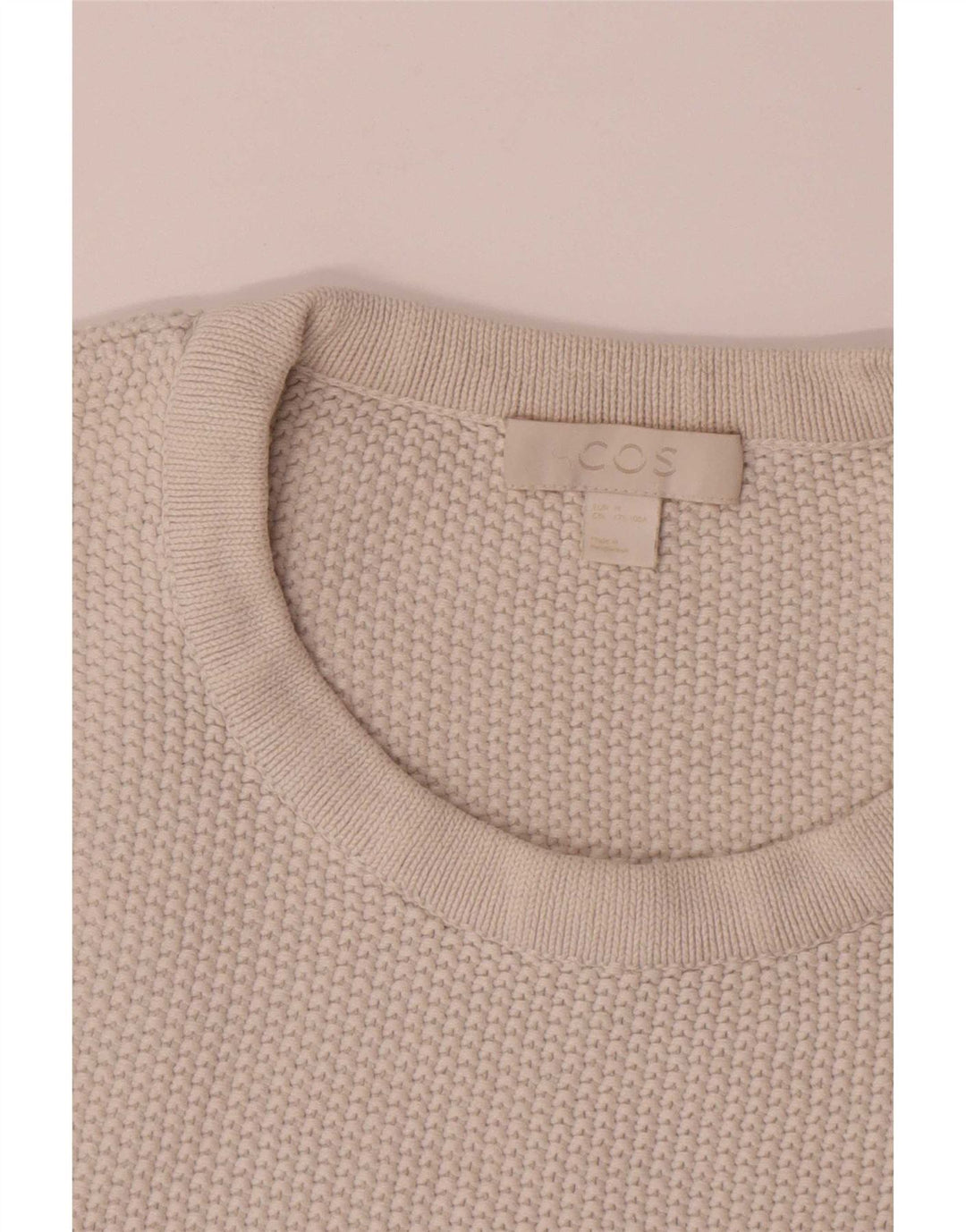Suéter masculino Cos com gola redonda e algodão branco médio