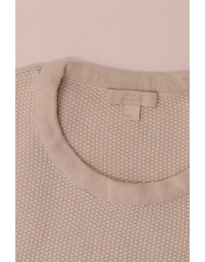 Suéter masculino Cos com gola redonda e algodão branco médio