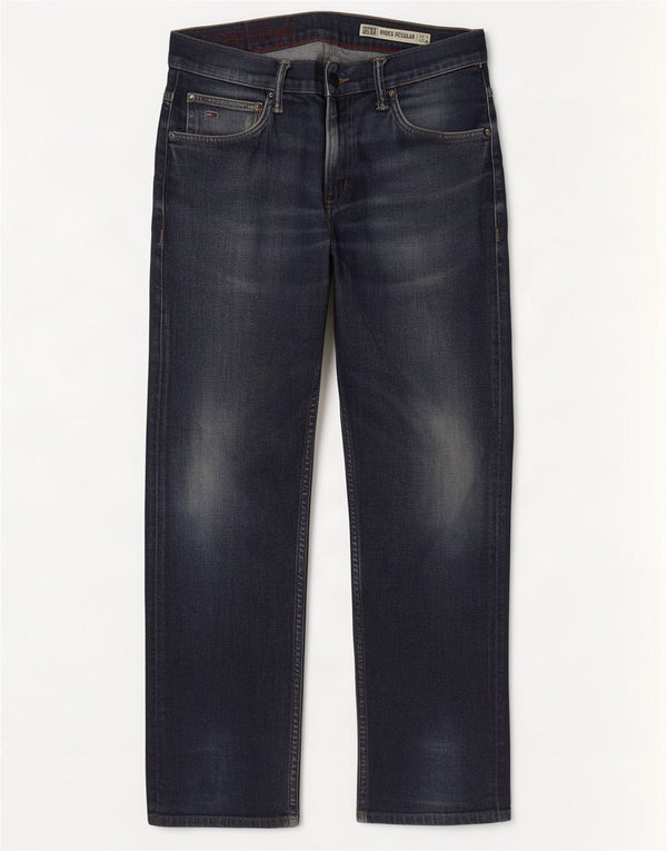 Tommy Hilfiger Masculino Ryder Regular Straight Jeans W33 L30 Azul Marinho Algodão