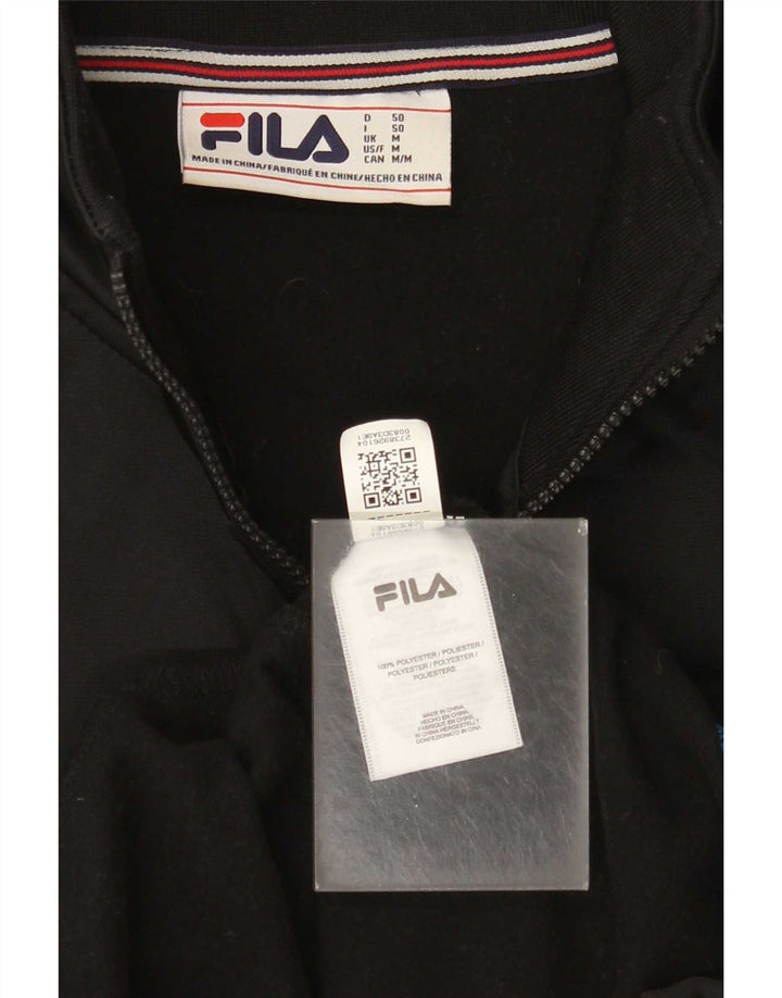 Fila Mens Graphic Tracksuit Top Jaqueta Médio Preto Colourblock Poliéster